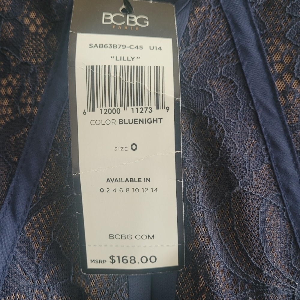BCBG Paris NWT size 0 Lily Blue Night Dress - Picture 7 of 9